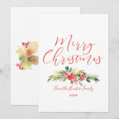 Merry Mistletoe | Aquarell Mitteilungskarte (Vorne/Hinten)