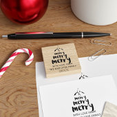 Merry Mistletoe Familienname Weihnachtskautschuk-B Gummistempel
