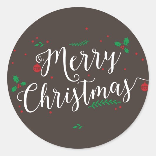 Merry Mistletoe in Bark Weihnachtssticker Runder Aufkleber (Vorderseite)