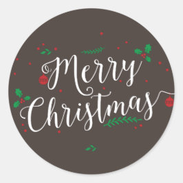 Merry Mistletoe in Bark Weihnachtssticker Runder Aufkleber