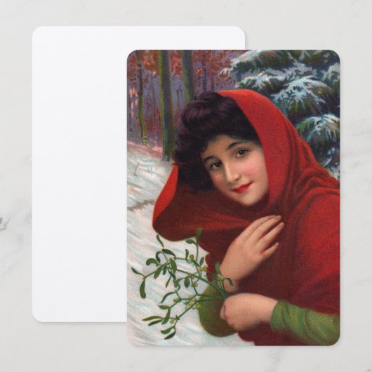 Merry Mistletoe Maiden Einladung (Vorne/Hinten)