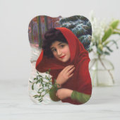 Merry Mistletoe Maiden Einladung (Stehend Vorderseite)