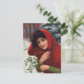 Merry Mistletoe Maiden Postcard Feiertagspostkarte (Stehend Vorderseite)