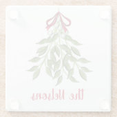 Merry Mistletoe mit weißen Berries Glasuntersetzer (Rückseite)