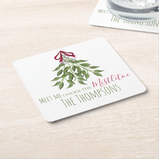 Merry Mistletoe mit weißen Berries Rechteckiger Pappuntersetzer (angewinkelt)