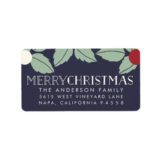 Merry Mistletoe | Überdeckte Rücksendeadresse Adressaufkleber (Vorne)