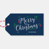 Merry Mistletoe Weihnachtsfeiertag Geschenkanhänger (Rückseite Horizontal)