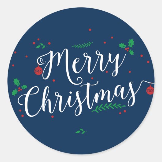 Merry Mistletoe Weihnachtssticker Runder Aufkleber (Vorderseite)