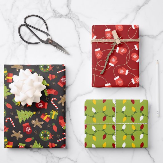 Merry Mix Wrapping Paper Set Geschenkpapier Set (Vorderseite)