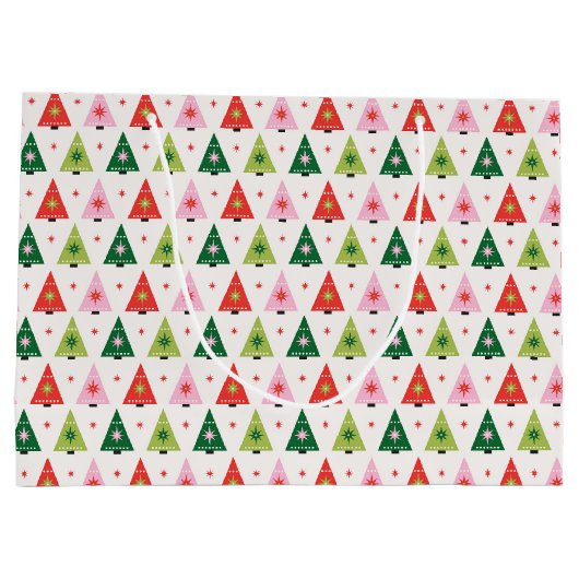 Merry & Mod Retro Weihnachtsbaum Große Geschenktüte (Rückseite)