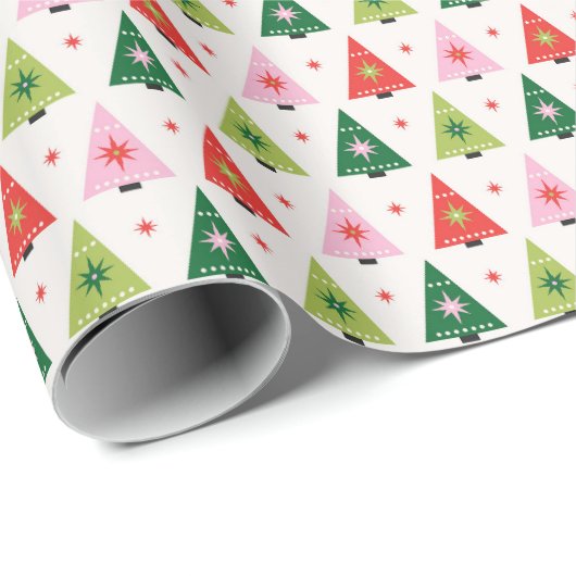 Merry & Mod Weihnachtsbaumen Geschenkpapier (Rolleneckpunkt)