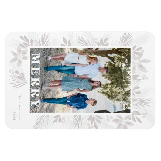 Merry Modern Christmas Flexible Foto Magnet (Horizontal)
