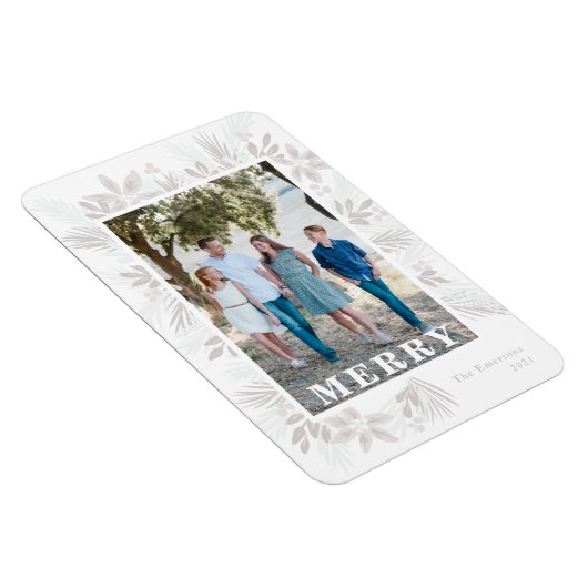 Merry Modern Christmas Flexible Foto Magnet (Rechte Seite)