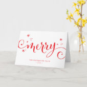 MERRY MODERN feierliche Spaß Kalligraphie Glitzern Karte (Gelbe Blume)