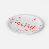 MERRY MODERN feierliche Spaß Kalligraphie Glitzern Pappteller (Schrägansicht)