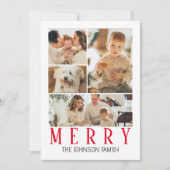 Merry Modern Foto Collage Feiertagskarte (Vorderseite)