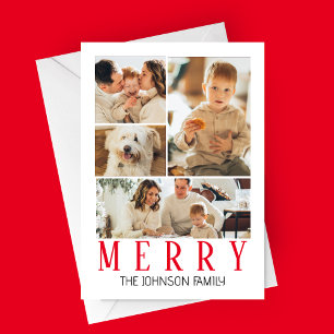 Merry Modern Foto Collage Feiertagskarte