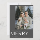 Merry Modern Gray Foto Weihnachten (Vorderseite)