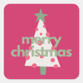 Merry Modern Minimalist Pink Christmas Stickers (Vorderseite)