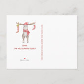 Merry Modern Moose Frohe Weihnachtsfeiertage Ankündigungspostkarte (Rückseite)