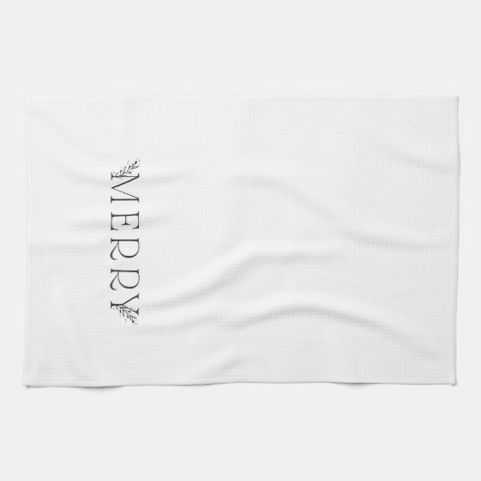 MERRY - Moderner Urlaub - Schwarz-Weiß-Handtuch Geschirrtuch (Horizontal)