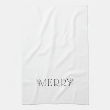 MERRY - Moderner Urlaub - Schwarz-Weiß-Handtuch