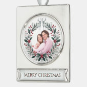 Merry Moments – Customizable Christmas Keepsake Banner-Ornament Silber (Links)