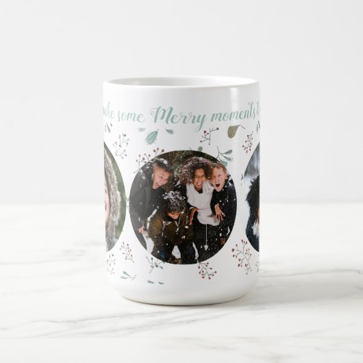 Merry Moments Holiday Three Foto Kaffeetasse (Mittel)