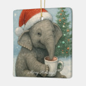 Merry Moments with a Cocoa-Loving Elephant Holiday Keramikornament (Links)