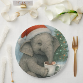 Merry Moments with a Cocoa-Loving Elephant Holiday Pappteller
