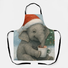 Merry Moments with a Cocoa-Loving Elephant Holiday Schürze