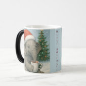 Merry Moments with a Cocoa-Loving Elephant Holiday Verwandlungstasse (Vorderseite Links)