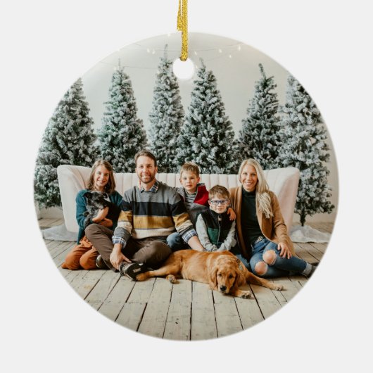 MERRY MONOGRAM Foto Keramik Ornament (Hinten)
