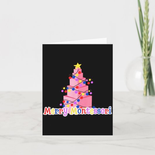 Merry Montessori Nk Tower Christmas Tree Teacher S Karte (Vorderseite)