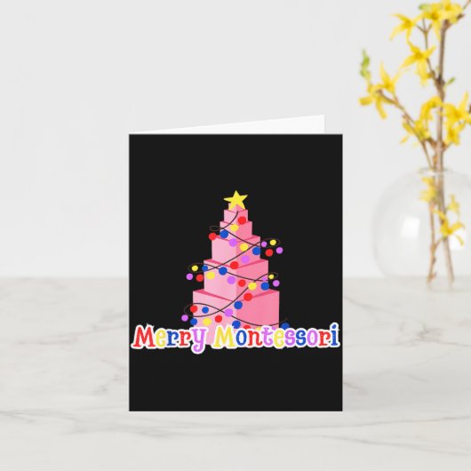 Merry Montessori Nk Tower Christmas Tree Teacher S Karte (Gelbe Blume)