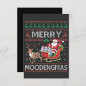 Merry MooDengmas Moo Deng Christmas Santa Hippo Dankeskarte (Vorne/Hinten)
