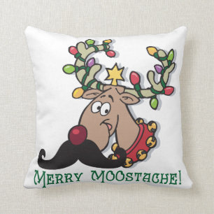 Merry Moose Mustache Kissen