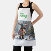 Merry Moose und Friends Weihnachten Personalisiert Schürze (InSitu)