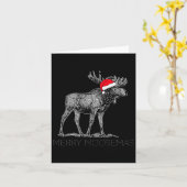 Merry Moosemas Christmas Moose With Santa Hat Karte (Gelbe Blume)