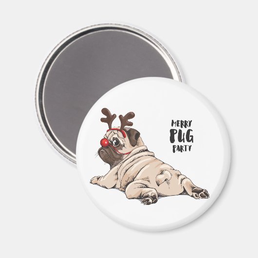 Merry Mops Party Magnet (Vorderseite/Rückseite)