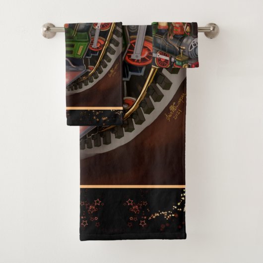 Merry Mouse Holiday Train Badhandtuch Set (Insitu)