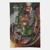 Merry Mouse Holiday Train Geschirrtuch (Vertikal)