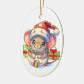 Merry Mouse Kids Christmas Keramik Ornament (Links)