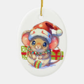 Merry Mouse Kids Christmas Keramik Ornament (Vorne)
