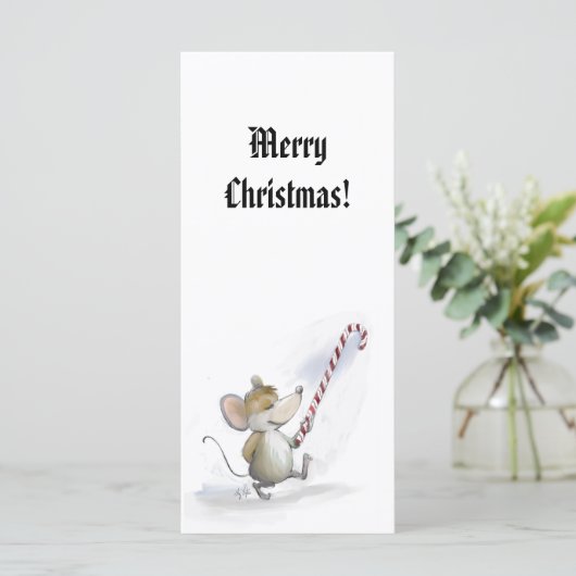 Merry Mouse Moe Holiday Lesezeichen (Stehend Vorderseite)