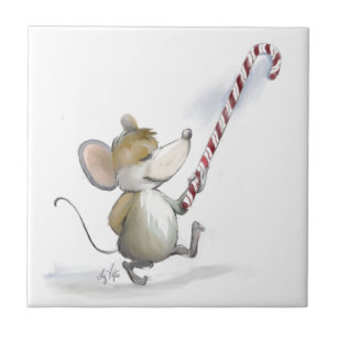 Merry Mouse Moe Holiday Tile Fliese