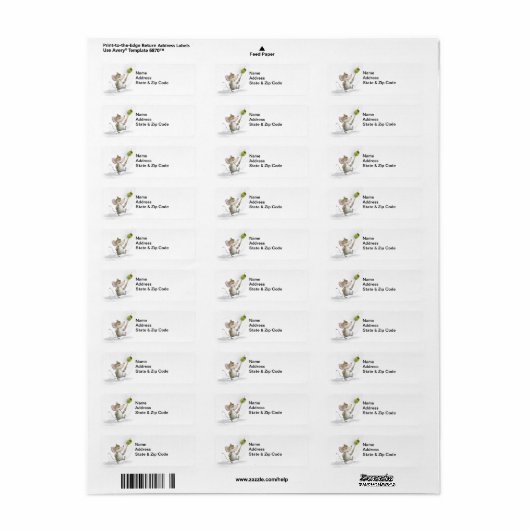 Merry Mouse Moe mit Olive Address Labels (Vorne)