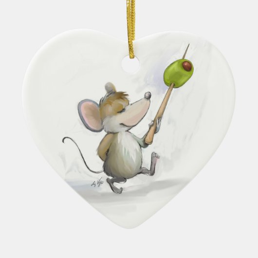 Merry Mouse Moe mit Olive Heart Ornament (Vorne)
