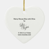 Merry Mouse Moe mit Olive Heart Ornament (Hinten)