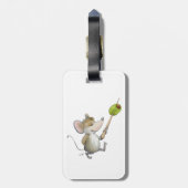 Merry Mouse Moe mit Olive Luggage Tag Gepäckanhänger (Rückseite vertikal)